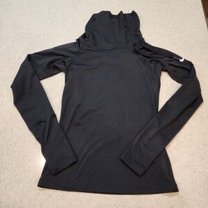 Nike Womens XS Dri-Fit Infinity Training Mockneck Side Neck Tie Fitted Fleece